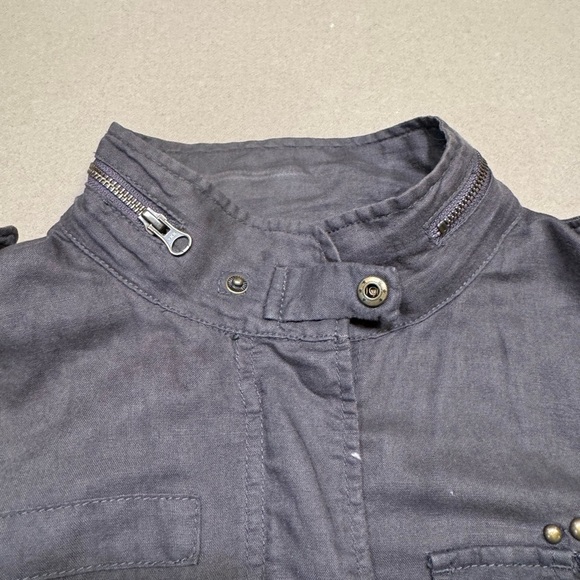 Vintage Free People Gray Utility Jacket with Stand-Up Collar - Picture 4 of 9